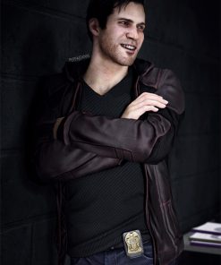 Gavin Reed Detroit Become Human Hooded Leather Jacket Black Friday Sale