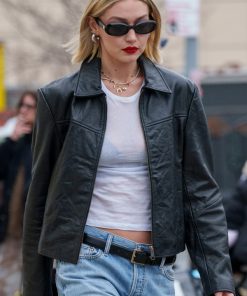 Gigi Hadid Biker Classic Leather Jacket