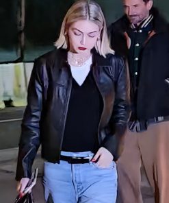 Gigi Hadid Biker Classic Leather Jacket Celebrity Outfits