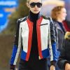 Gigi Hadid Biker Fashion Faux Leather Jacket