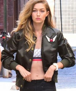 Gigi Hadid Fashion Satin Black Jacket Black Friday Sale