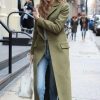 Gigi Hadid Green Wool Trench Coat