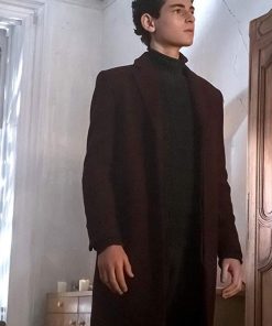 Gotham David Mazouz Burgundy Wool Coat Black Friday Sale