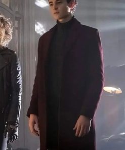 Gotham David Mazouz Burgundy Wool Coat Shop now