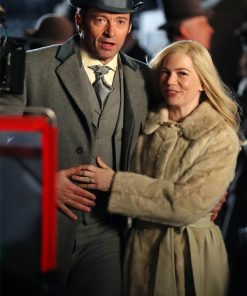 Greatest Showman Hugh Jackman Gray Wool Coat Sale