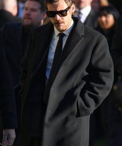 Harry Styles Trench Black Wool Coat