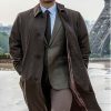 Henry Cavill Mission Impossible Fallout brown Coat Celebrity Outfit