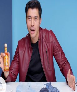 Henry Golding Snake Eyes Maroon Leather Jacket Black Friday Sale