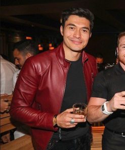 Henry Golding Snake Eyes Maroon Leather Jacket Shop now