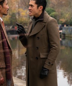 Henry Golding The Gentlemen Brown Wool Coat Celebrity Outfits