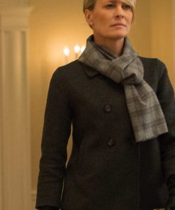 House Of Cards Claire Underwood Gray Wool Peacoat