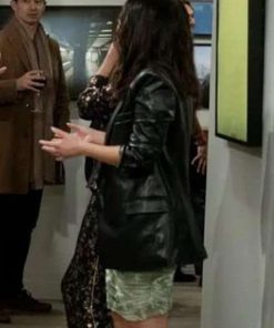 How I Met Your Father Francia Raisa Leather Coat Celebrity outfits