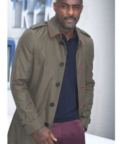Idris Elba Classic Vintage Brown Cotton Coat Black Friday Sale