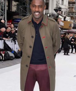 Idris Elba Classic Vintage Brown Cotton Coat Celebrity outfits