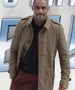 Idris Elba Classic Vintage Brown Cotton Coat on Sale