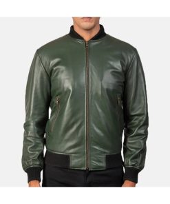 Men Vintage Bomber Leather Varsity Jacket