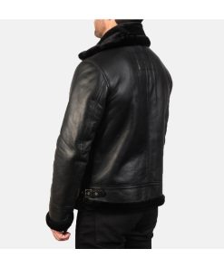 Men's B3 Bomber Aviator Leather Black Fur Jacket Easter Sale