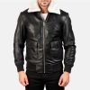 Men's B3 Bomber Aviator Leather Black Jacket