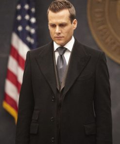 Suits Harvey Specter Black Wool Coat
