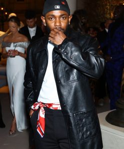 Super Bowl Halftime Kendrick Lamar Black Leather Jacket