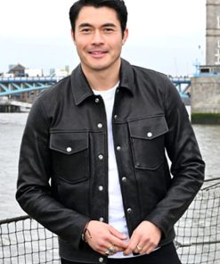 The Ministry of Ungentlemanly Warfare Henry Golding Trucker Leather Jacket Shop now