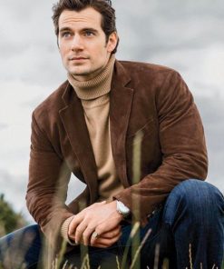 Vintage Fashion Henry Cavill Brown Suede Coat Black Friday sale