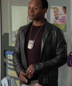 iZombie Malcolm Goodwin Black Leather Jacket Celebrity outfits