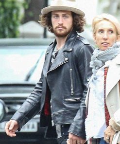 Aaron Taylor Johnson Elizabeth Premier Leather Jacket Black Friday Sale
