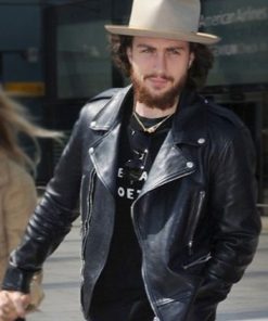 Aaron Taylor Johnson Elizabeth Premier Leather Jacket Buy now
