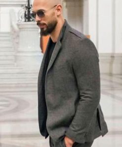 Cobra Top G Andrew Tate Gray Wool Blazer Celebrity Outfits