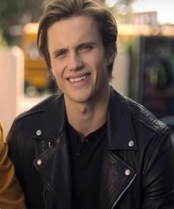 George Sear Love Victor Black Leather Jacket on Sale