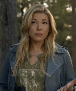 Jenny Hoyt Big Sky S03 Biker Leather Jacket Celebrity Outfits