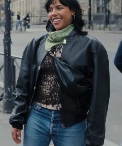 La Maison 2024 Paloma Castel Black Leather Jacket on Sale