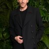 Adrien Brody Oscars 2025 Black Wool Peacoat