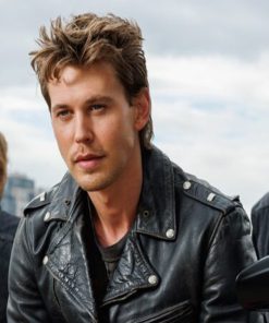 Austin Butler Bikeriders Black Brando Leather Jacket Celebrity outfits