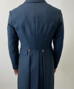 Benedict Bridgerton Vintage Blue Wool Tailcoat Top Quality