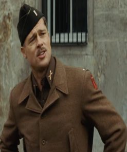 Brad Pitt Inglourious Basterds Brown Wool Jacket Buy now