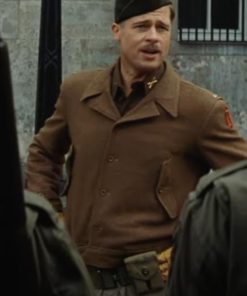 Brad Pitt Inglourious Basterds Brown Wool Jacket Free Shipping UK USA Canada