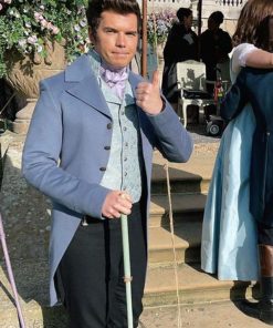 Colin Bridgerton Season 2 Blue Wool Coat