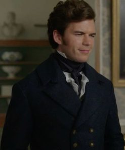Colin Bridgerton Season 3 Black Wool Tail Coat veste en cuir