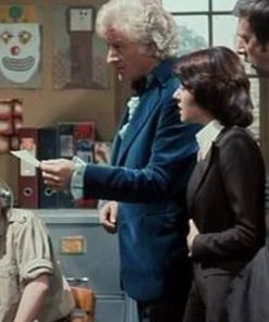 Doctor Who And The Daleks Jon Pertwee Blue Velvet Blazer Free Shipping UK USA Canada