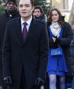 Ed Westwick Gossip Girl Black Wool Coat Black Friday Sale