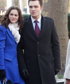Ed Westwick Gossip Girl Black Wool Coat Winter Sale