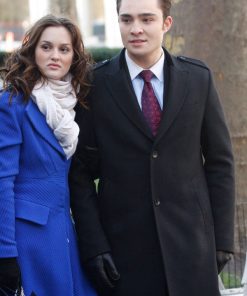 Ed Westwick Gossip Girl Black Wool Coat on Sale
