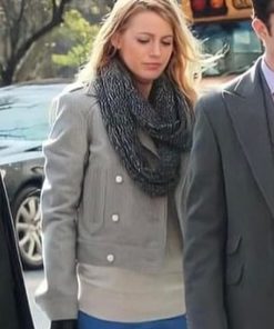 Gossip Girl Blake Lively Gray Wool Jacket Sale