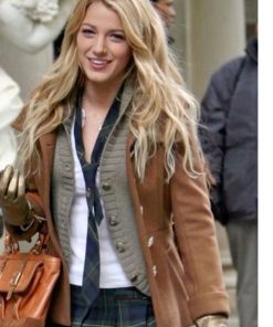Gossip Girl Blake Lively Serena Brown Wool Jacket Black Friday Sale