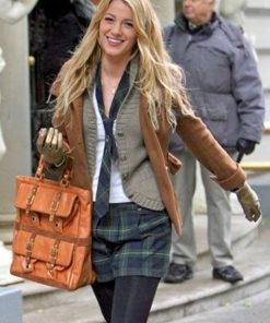 Gossip Girl Blake Lively Serena Brown Wool Jacket Sale