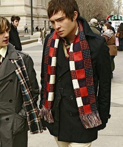 Gossip Girl Chuck Bass Black Wool Peacoat Shop now