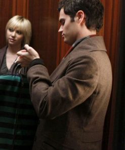 Gossip Girl Dan Humphrey Brown Wool Coat Winter Sale