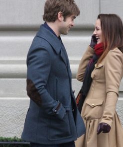 Gossip Girl Nate Archibald Gray Wool Peacoat Free Shipping UK USA Canada